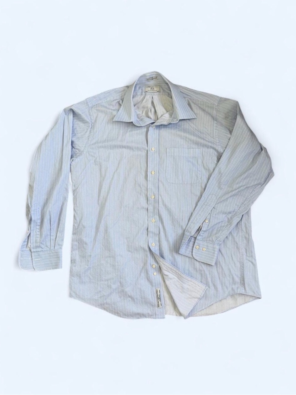The Lorenzo Uomo Dress Striped Men's Dress Shirt, 100% Cotton, size 16.5 34/35